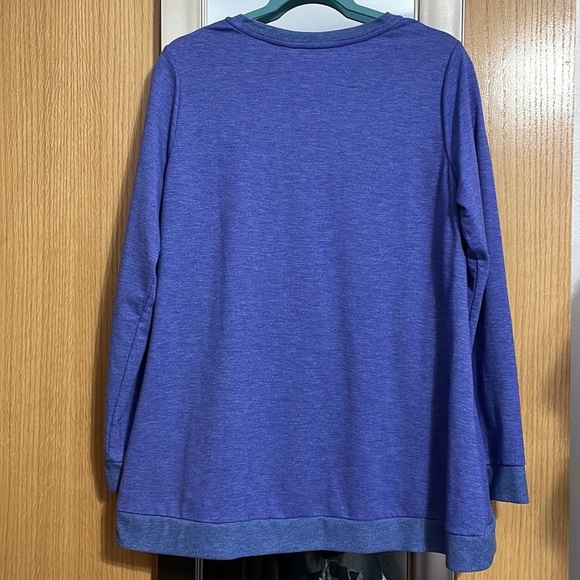 LOGO Lounge purple blue size Medium sweatshirt kangaroo pocket with lace detail - Picture 7 of 11